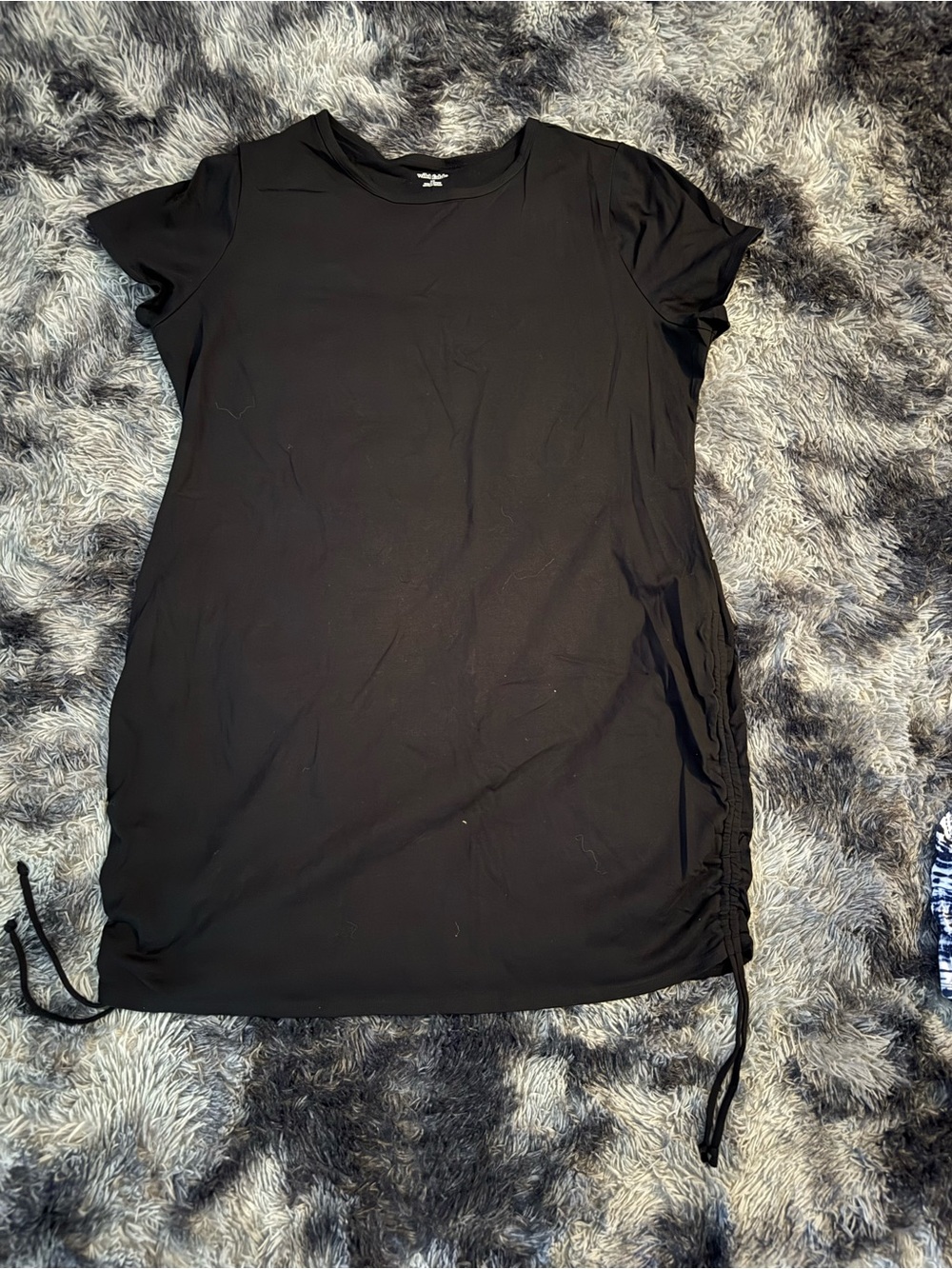 wild fable Black Short-Sleeve Side Drawstring dress